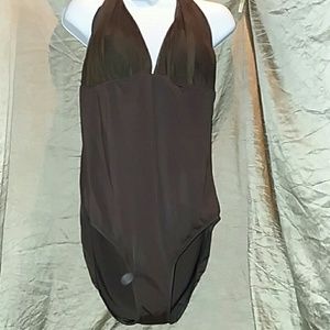 One piece halter tie swimsuit